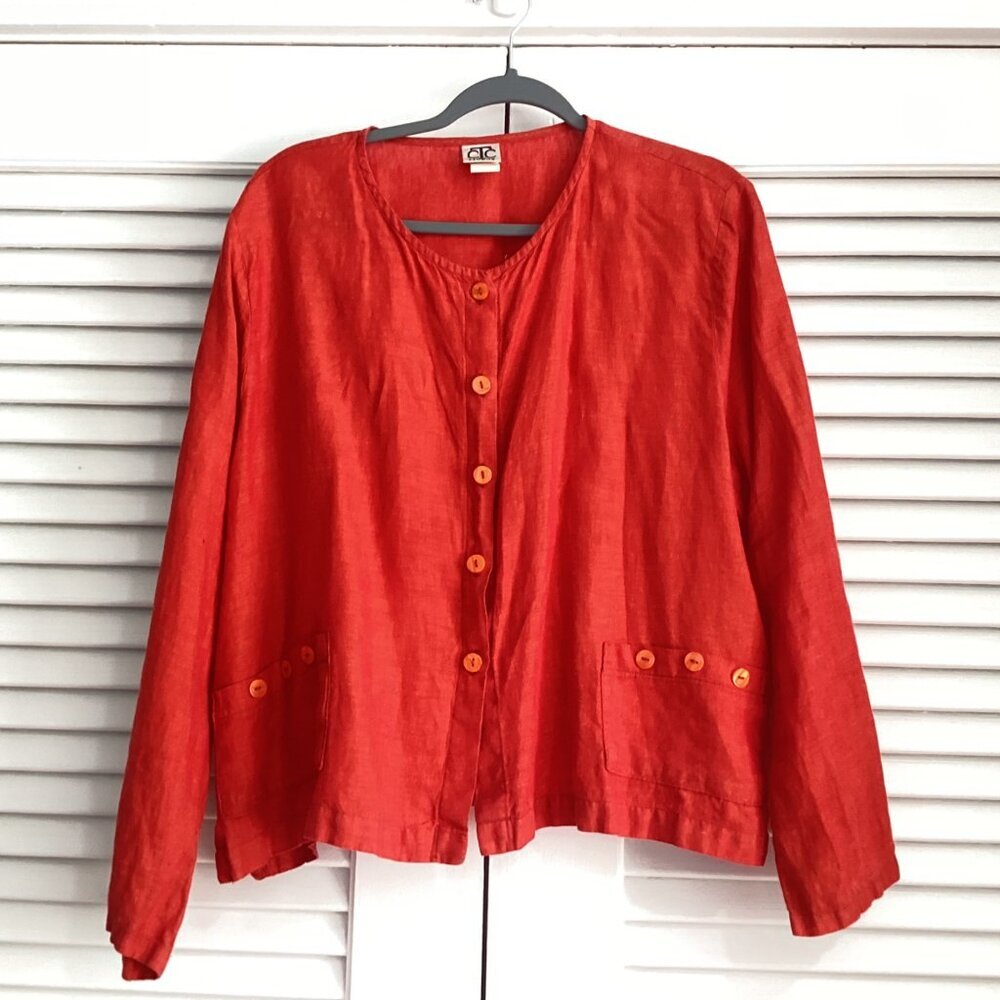 Vintage 90's CTC  100% Linen Shirt Jacket Size L